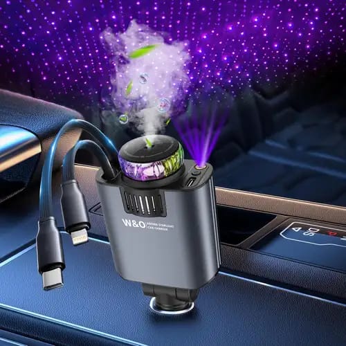 Chargeur Voiture Rapide & Purificateur d’Air Aromatique