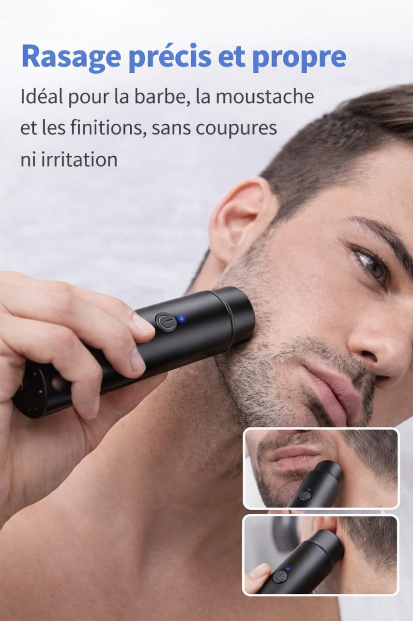 🔌 Mini Rasoir rechargeable Électrique Portable