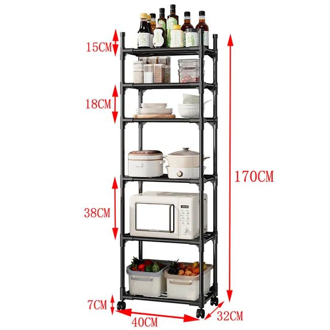 ÉTAGÈRE DE RANGEMENT DE CUISINE EN FER – 6 NIVEAUX