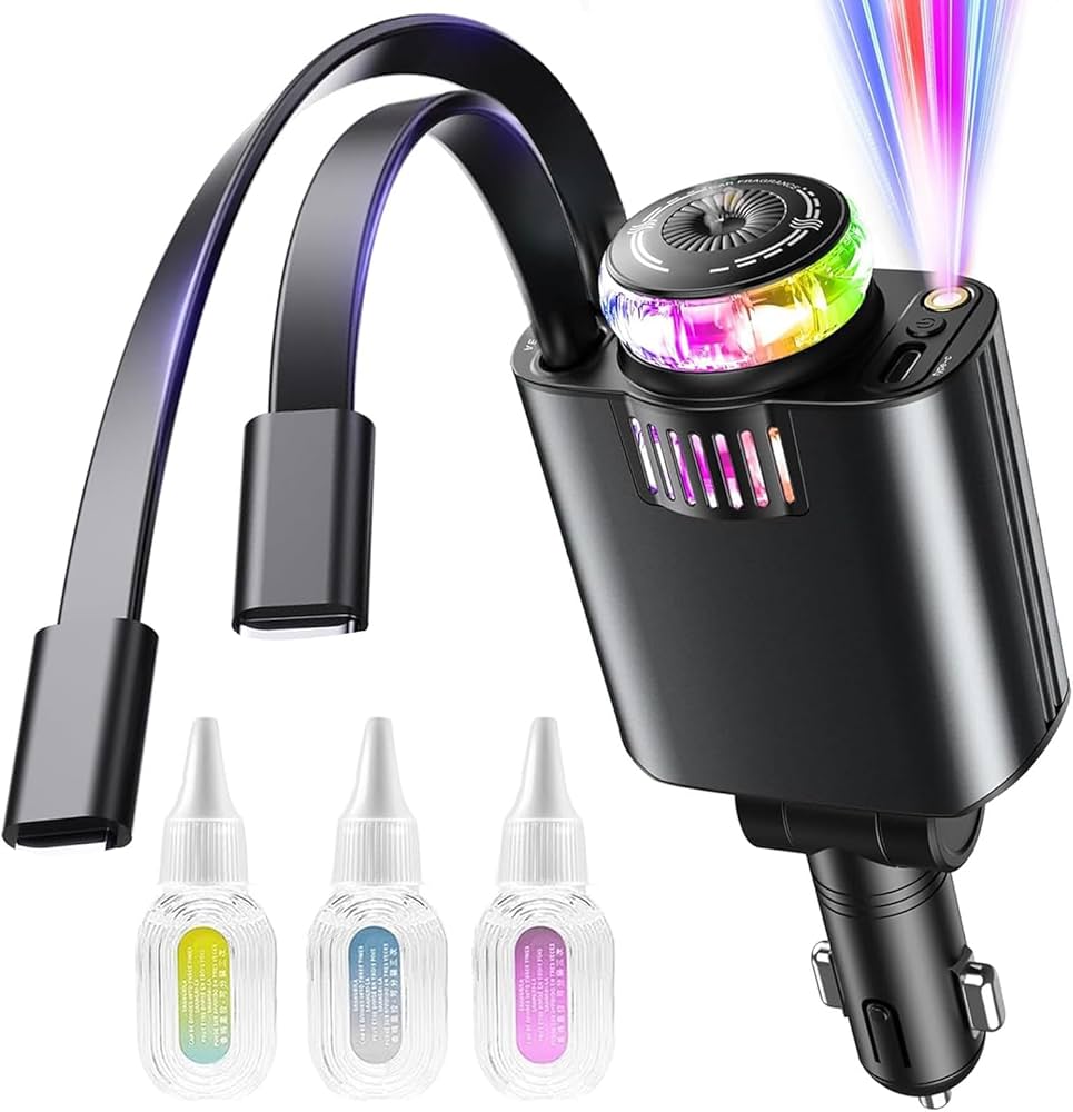 Chargeur Voiture Rapide & Purificateur d’Air Aromatique